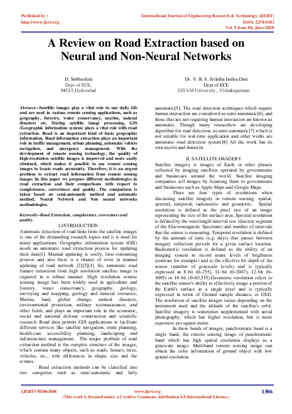(PDF) A Review on Road Extraction based on Neural and Non-Neural Networks