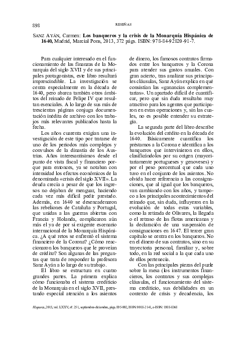 (PDF) Sanz Ayán, Carmen Los banqueros y la crisis de la Monarquía