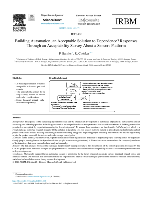 (PDF) Building Automation, an Acceptable Solution to Dependence ...