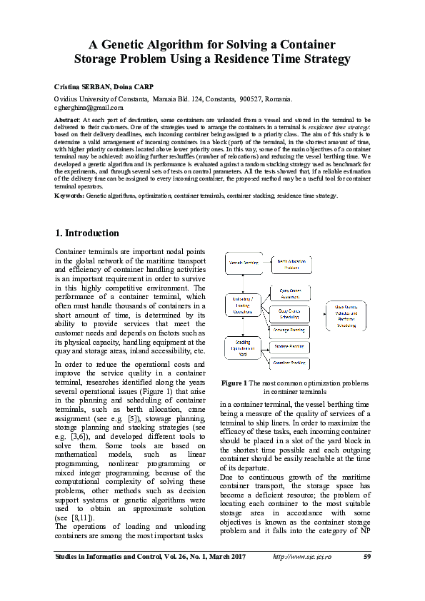 (PDF) A Genetic Algorithm for Solving a Container Storage Problem Using ...