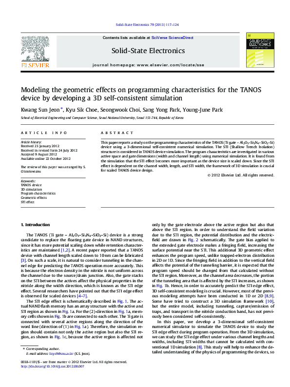 (PDF) Modeling the geometric effects on programming characteristics for ...