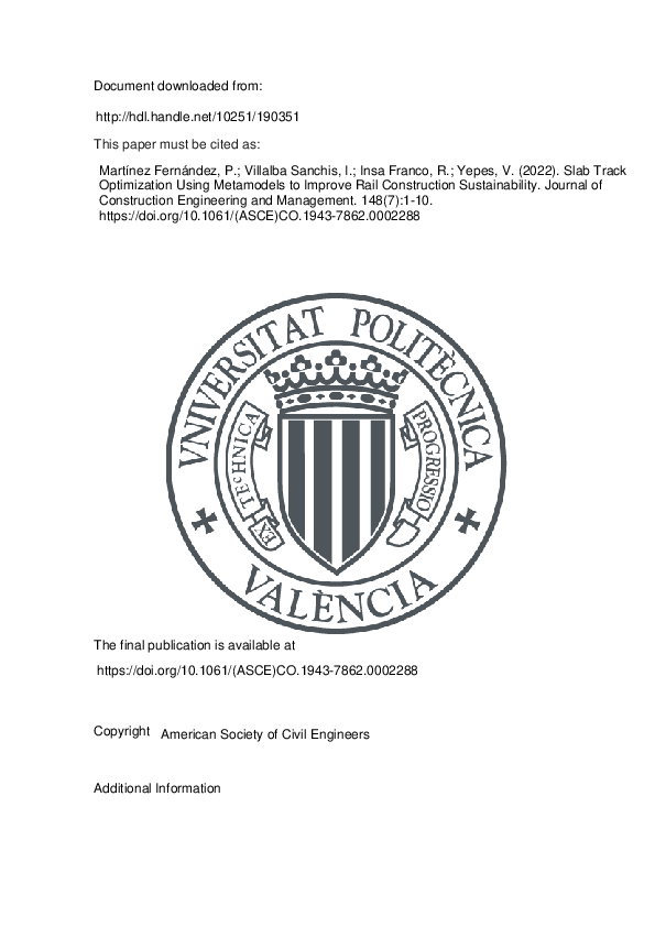 PDF) Slab Track Optimization Using Metamodels to Improve Rail