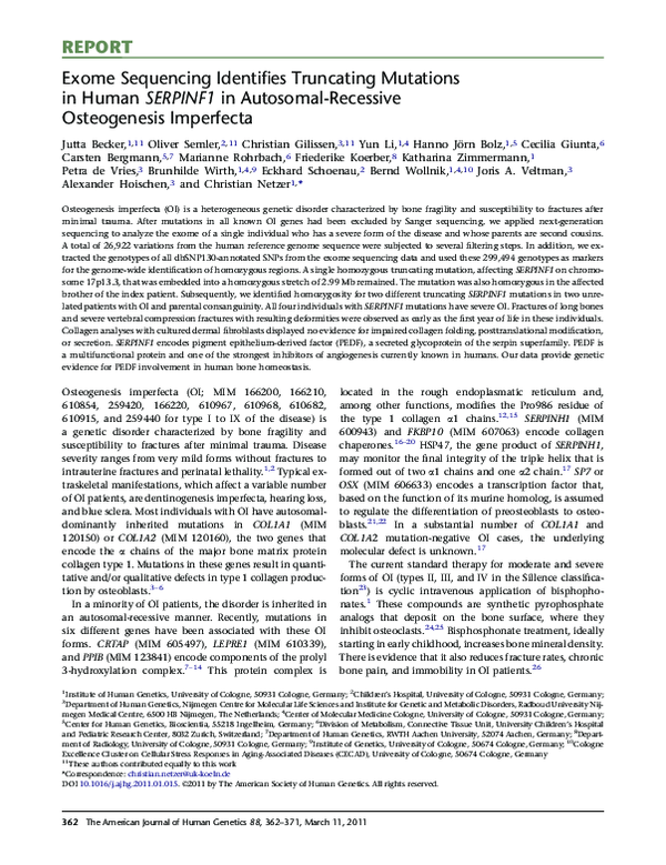 (PDF) Exome Sequencing Identifies Truncating Mutations in Human ...