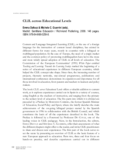 (PDF) CLIL across Educational Levels