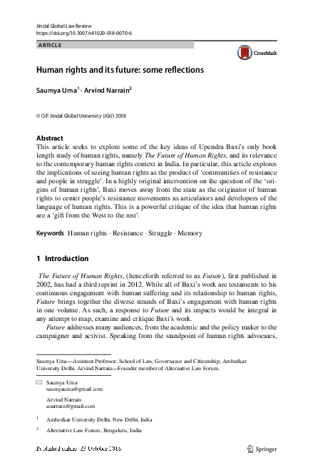 (PDF) Human rights and its future: some reflections