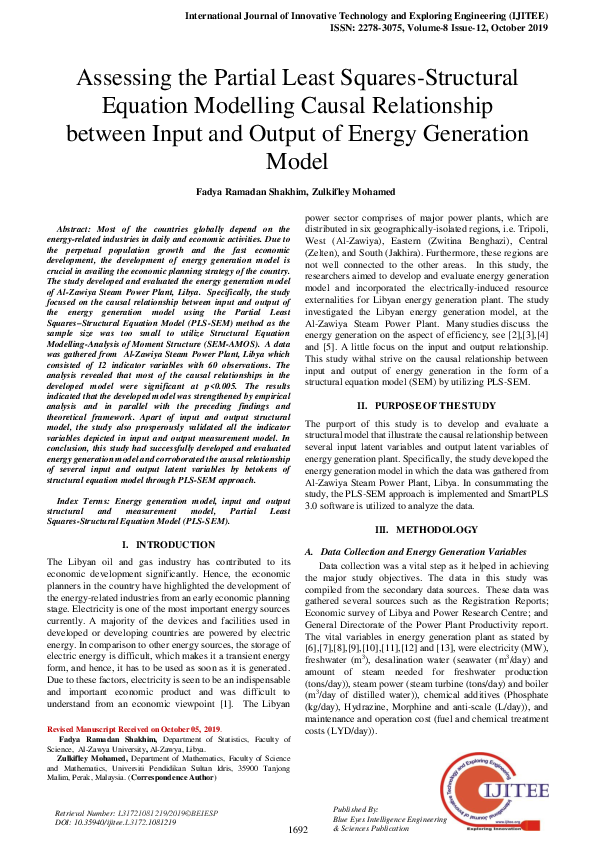 (PDF) Assessing the Partial Least Squares-Structural Equation Modelling ...