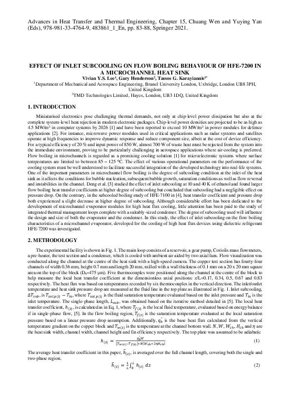 (PDF) Effect of Inlet Subcooling on Flow Boiling Behaviour of HFE-7200 ...