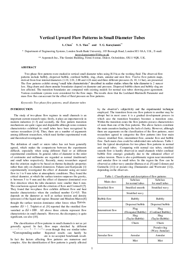 (PDF) Vertical upward flow patterns in small diameter tubes
