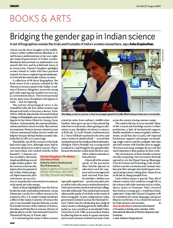 (PDF) Bridging the gender gap in Indian science
