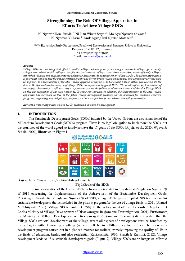 (PDF) Strengthening The Role Of Village Apparatus In Efforts To Achieve ...