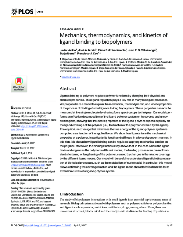 (PDF) Mechanics, thermodynamics, and kinetics of ligand binding to ...