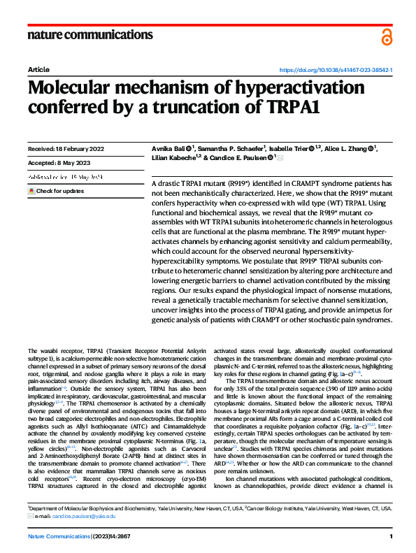 (PDF) Molecular mechanism of hyperactivation conferred by a truncation ...