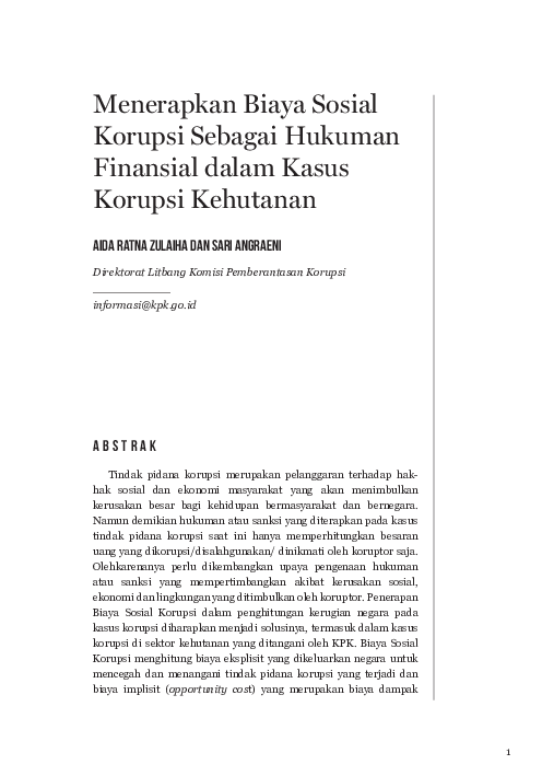 Kontribusi Sosial dalam Rehabilitasi Pelaku Korupsi