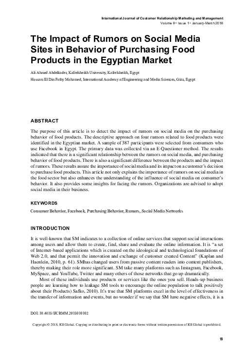 (PDF) The Impact of Rumors on Social Media Sites in Behavior of ...