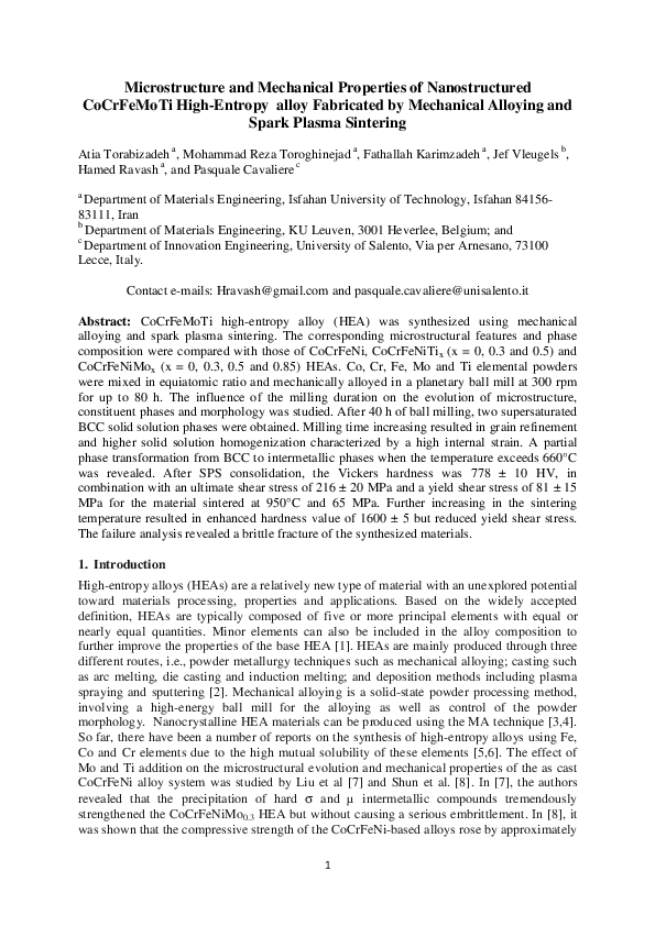 (PDF) Microstructure and Mechanical Properties of Nanostructured ...