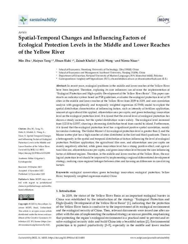 (PDF) Spatial-Temporal Changes and Influencing Factors of Ecological ...