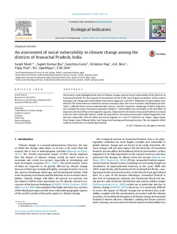 (PDF) An assessment of social vulnerability to climate change among the ...