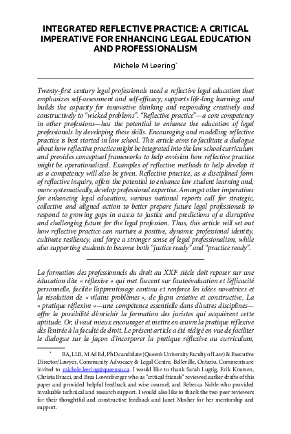 (PDF) Integrated Reflective Practice: A Critical Imperative for ...