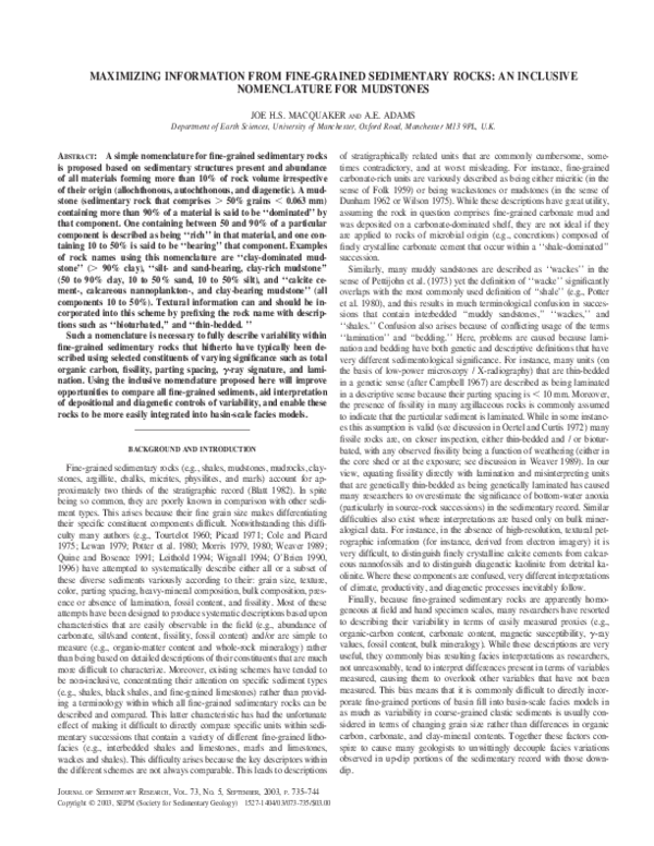 (PDF) Maximizing Information from Fine-Grained Sedimentary Rocks: An ...