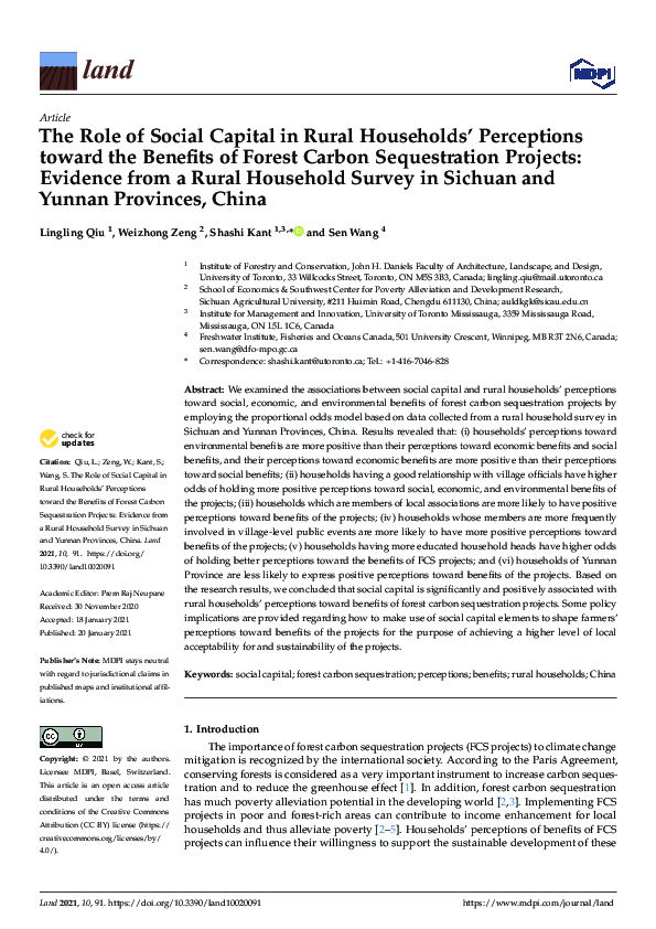 (PDF) The Role of Social Capital in Rural Households’ Perceptions ...