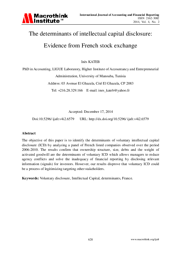 (PDF) The Determinants of Intellectual Capital Disclosure: Evidence ...