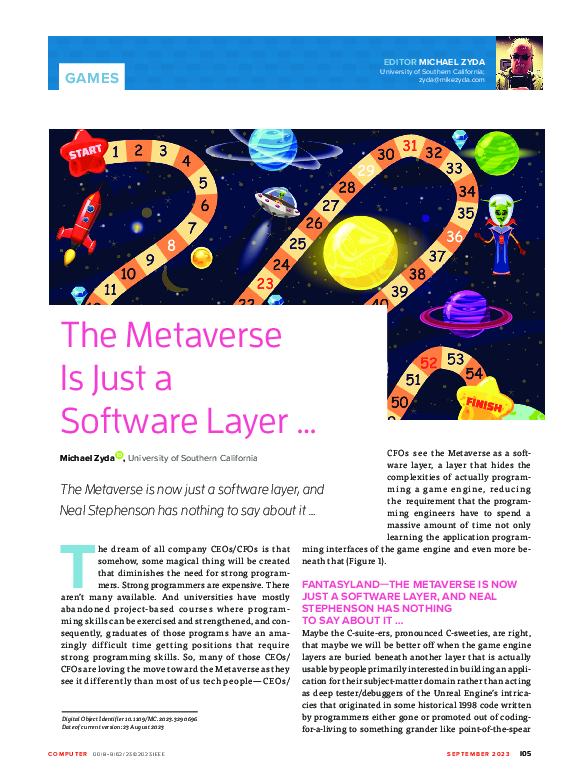 (PDF) The Metaverse Is Just a Software Layer