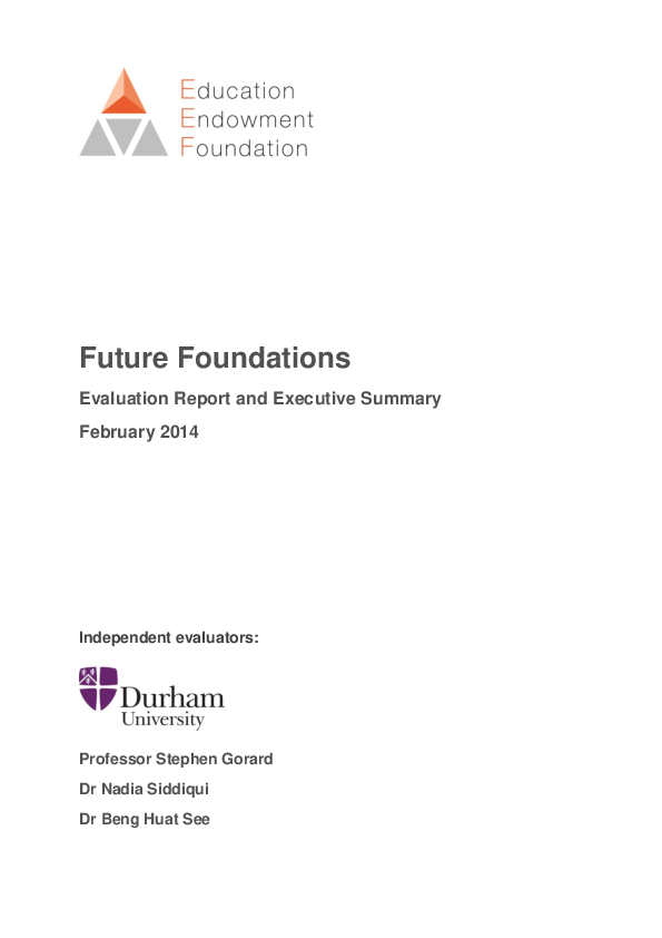 (PDF) Future Foundations: Evaluation Report and Executive Summary