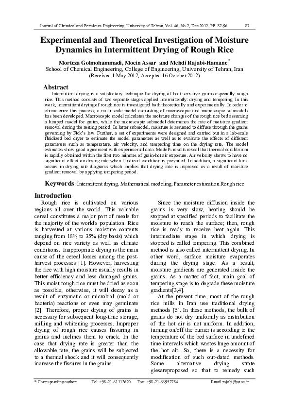 (PDF) Experimental and Theoretical Investigation of Moisture Dynamics ...
