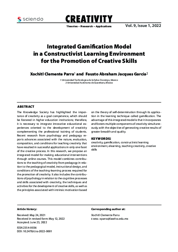 (PDF) Integrated Gamification Model in a Constructivist Learning ...