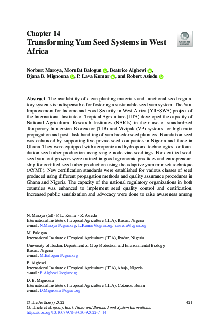(PDF) Transforming Yam Seed Systems in West Africa