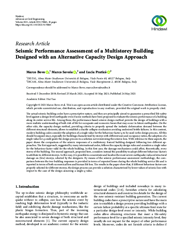 (PDF) Seismic Performance Assessment of a Multistorey Building Designed ...