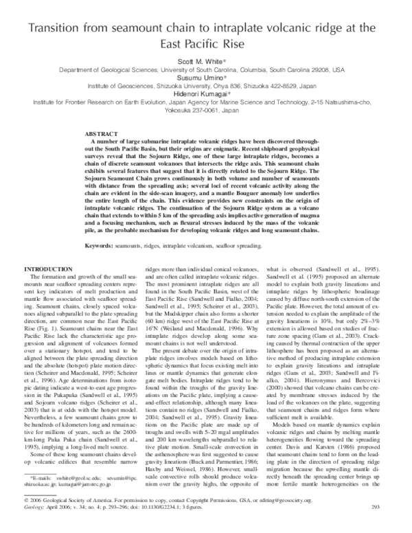 (PDF) Transition from seamount chain to intraplate volcanic ridge at ...