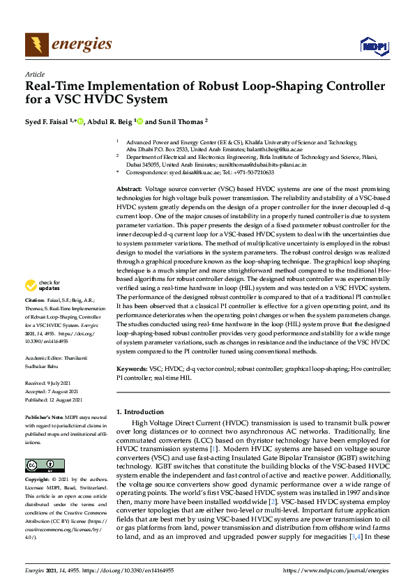 (PDF) Real-Time Implementation of Robust Loop-Shaping Controller for a ...