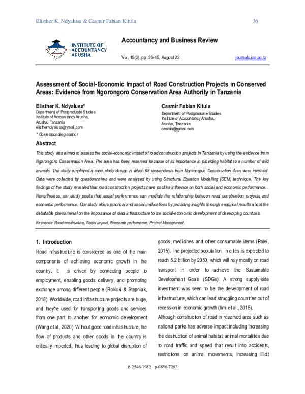 NGORONGORO CONSERVATION AREA AUTHORITY PDF visual data 8