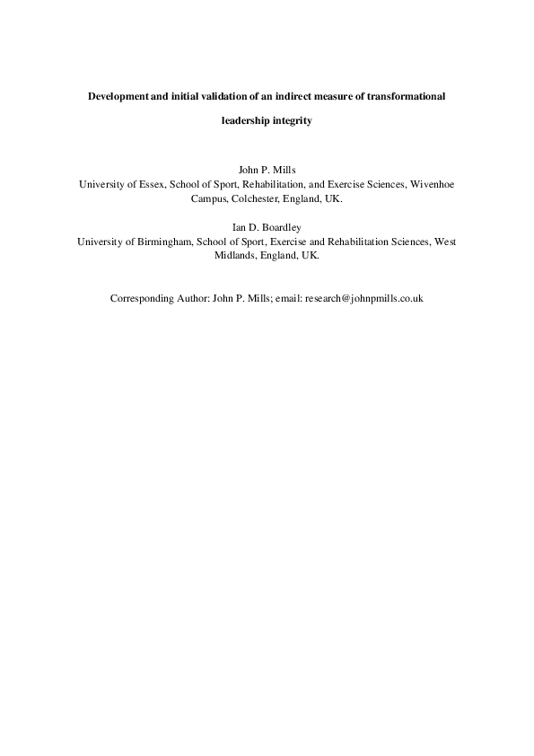 (PDF) Development and initial validation of an indirect measure of ...