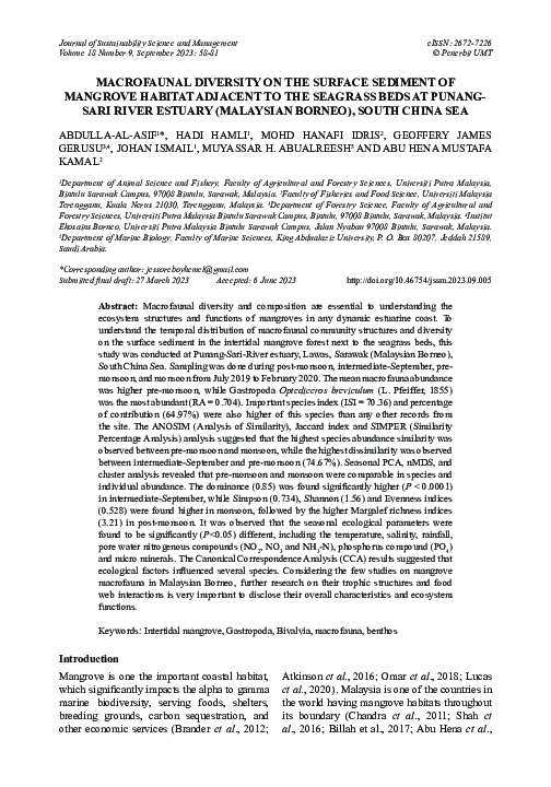 (PDF) Macrofaunal diversity on the surface sediment of mangrove habitat ...