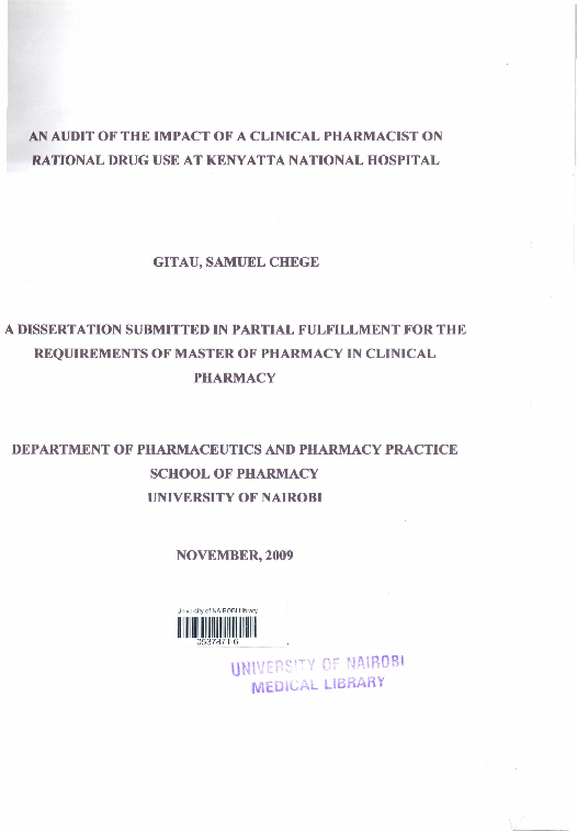 (PDF) An audit of the impact of a clinical pharmacist on Rational drug ...