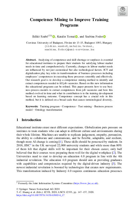 (PDF) Competence Mining to Improve Training Programs