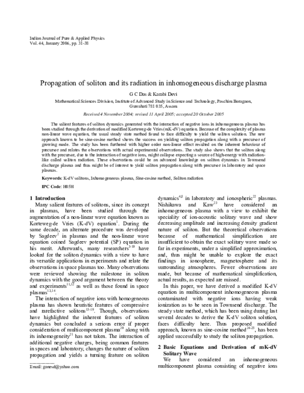 (PDF) Propagation of soliton and its radiation in inhomogeneous ...