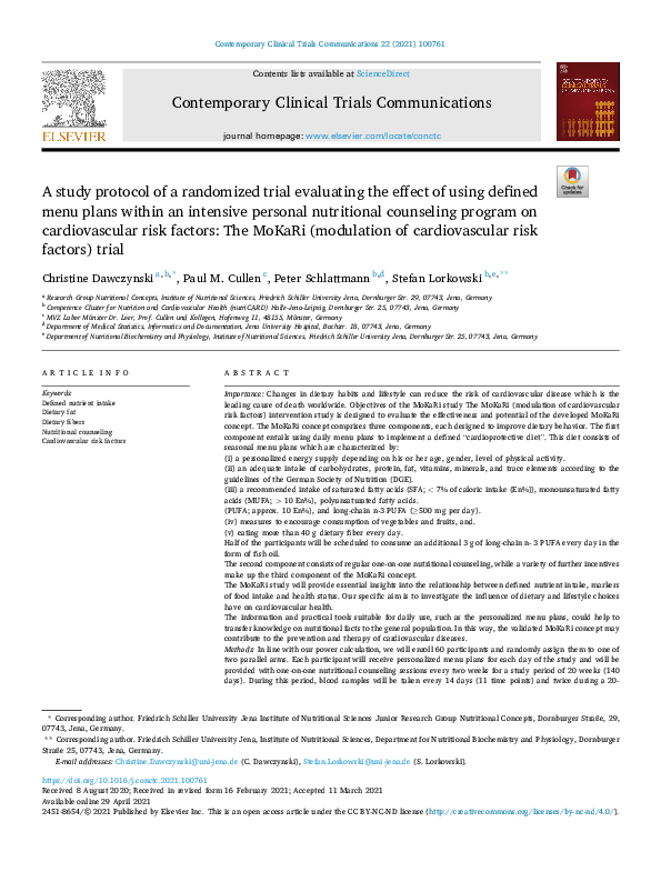 (PDF) A study protocol of a randomized trial evaluating the effect of ...
