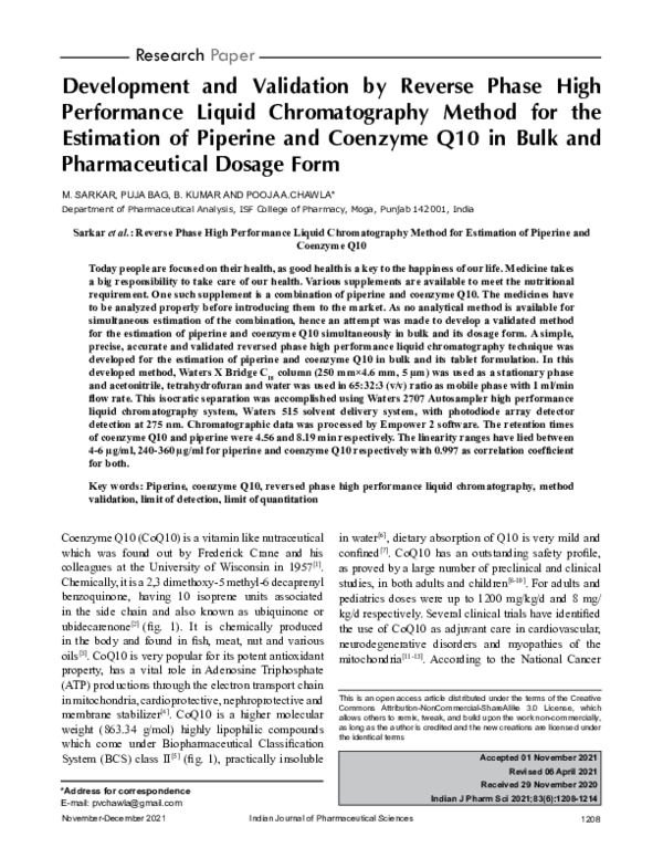(PDF) Development and Validation by Reverse Phase High Performance ...