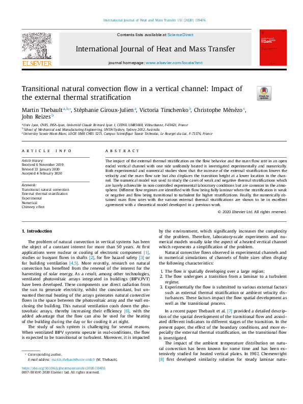 (PDF) Transitional natural convection flow in a vertical channel ...