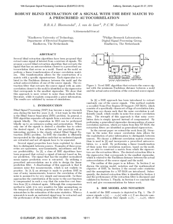 (PDF) Robust blind extraction of a signal with the best match to a ...