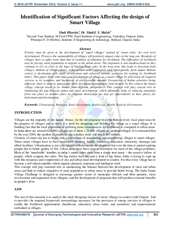 (PDF) Identification of significant factors affecting design of smart ...
