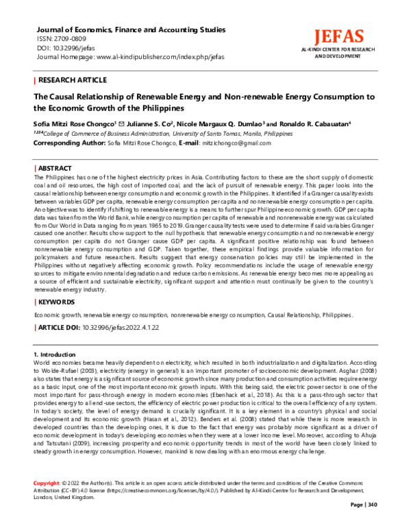 (PDF) The Causal Relationship of Renewable Energy and Non-renewable ...