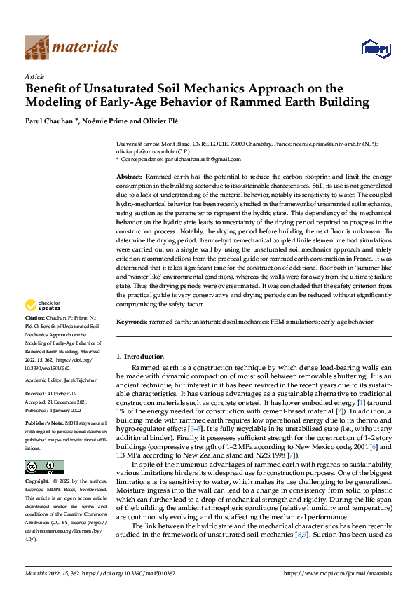 (PDF) Benefit of Unsaturated Soil Mechanics Approach on the Modeling of ...