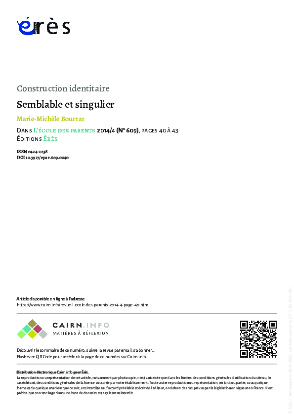 (PDF) Semblable et singulier