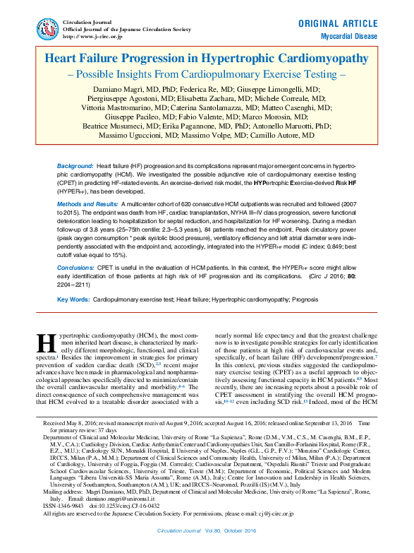 (PDF) Heart Failure Progression in Hypertrophic Cardiomyopathy ...
