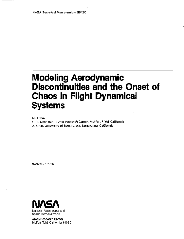 (PDF) Modeling aerodynamic discontinuities and onset of chaos in flight ...