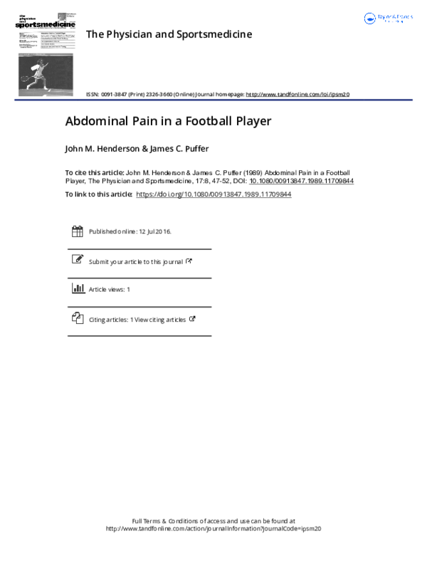 (PDF) Abdominal Pain in a Football Player